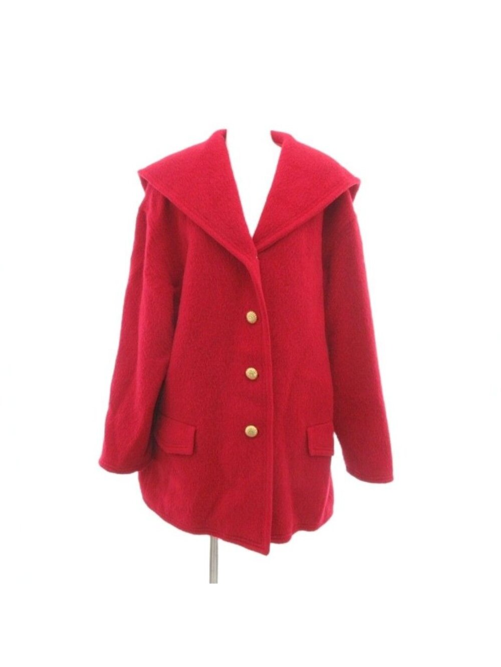 Versace Sport Vintage Coat Sarah Shawl Collar Wool Alpaca Blend Gold Buttons 42